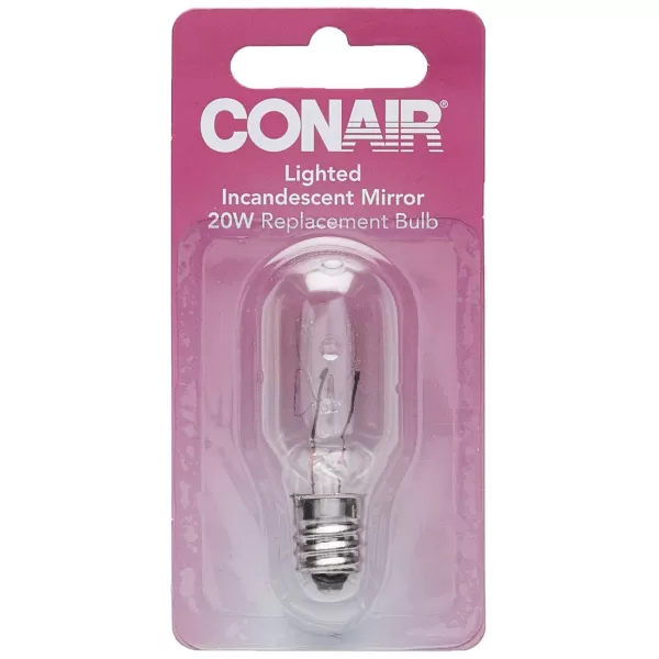 Conair Incandescent Mirror Replacement Bulbs, 20W, 1 Clear &amp; 1 Blue