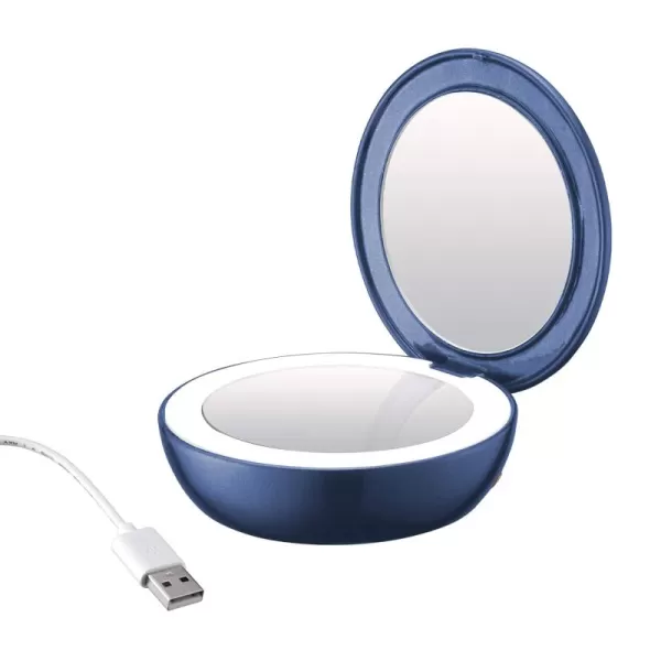 Conair Lighted Makeup Mirror, 12X Magnifying Mirror with Suction Cup, Compact Mirror, Travel Mirror with Light, Magnetic Mirror, Battery Operated in White
