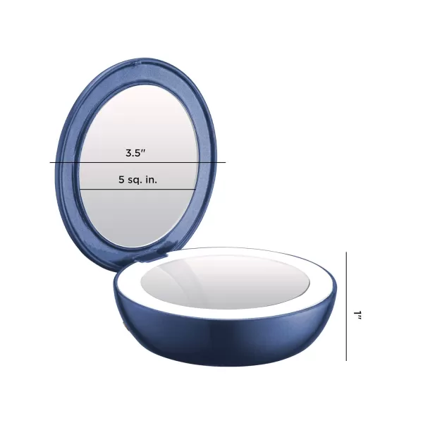 Conair Lighted Makeup Mirror, 12X Magnifying Mirror with Suction Cup, Compact Mirror, Travel Mirror with Light, Magnetic Mirror, Battery Operated in White