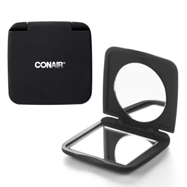 Conair Lighted Makeup Mirror, 12X Magnifying Mirror with Suction Cup, Compact Mirror, Travel Mirror with Light, Magnetic Mirror, Battery Operated in White