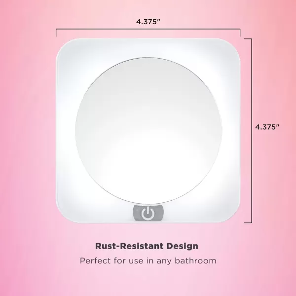 Conair Lighted Makeup Mirror, 12X Magnifying Mirror with Suction Cup, Compact Mirror, Travel Mirror with Light, Magnetic Mirror, Battery Operated in White