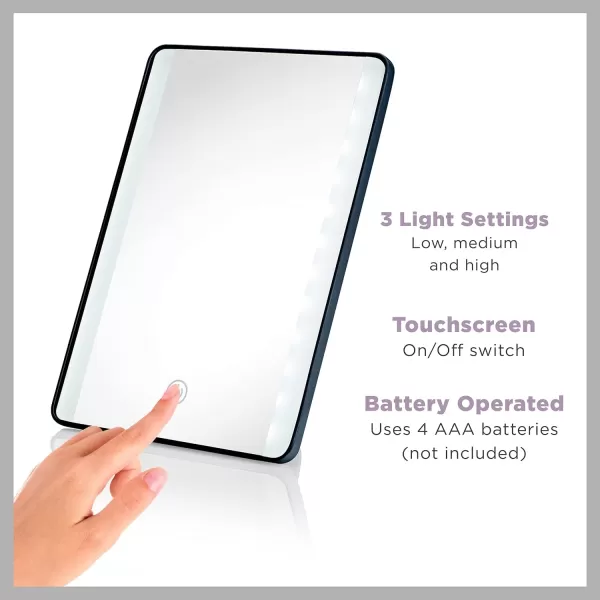 Conair Lighted Makeup Mirror with 5X Spot Magnification, LED Vanity Mirror, 1X/5X Magnifying Mirror, Foldable Mirror with Case, Rechargeable in White