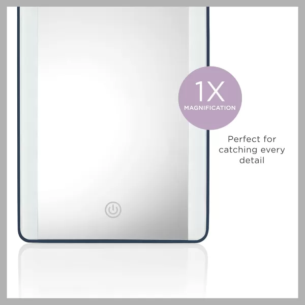 Conair Lighted Makeup Mirror with 5X Spot Magnification, LED Vanity Mirror, 1X/5X Magnifying Mirror, Foldable Mirror with Case, Rechargeable in White