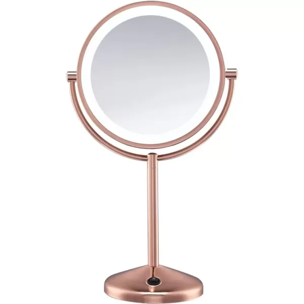 Conair Lighted Makeup Mirror with Magnification, LED Vanity Mirror, 1X/10X Magnifying Mirror, Double Sided Mirror, Battery Operated in Polished Chrome