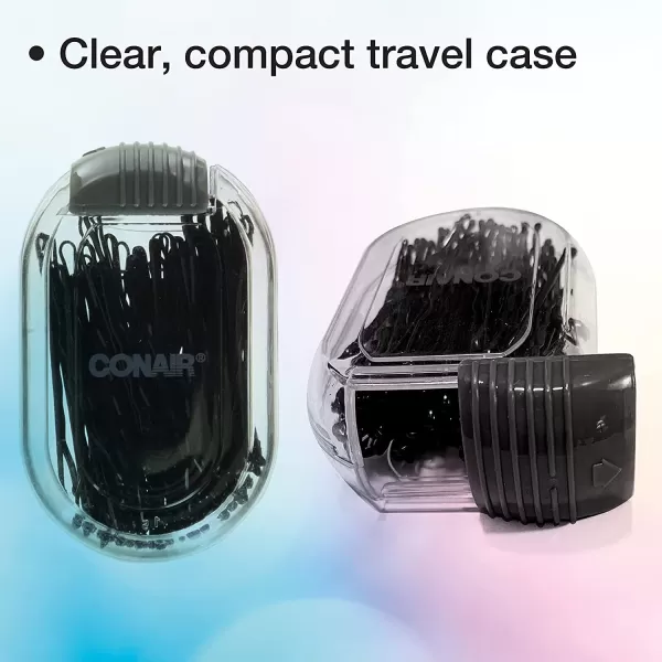 Conair Pin &amp; Match Bobby Hair Pins, Black Bobby Pins packed inside a Storage Container, 75ct Black)