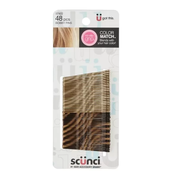 Conair Pin &amp; Match Bobby Hair Pins, Black Bobby Pins packed inside a Storage Container, 75ct Blonde)
