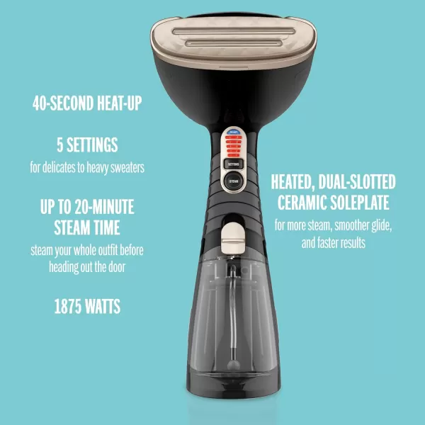 Conair Power Steam Handheld Travel Garment Steamer for Clothes with Dual Voltage for Worldwide Use, ExtremeSteam 1200W, For Home, Office and Travel,Green