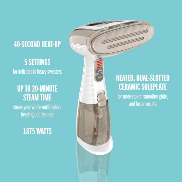 Conair Power Steam Handheld Travel Garment Steamer for Clothes with Dual Voltage for Worldwide Use, ExtremeSteam 1200W, For Home, Office and Travel,Green