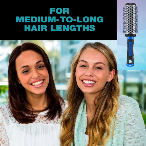 Conair Salon Results Professional Large Hot Curling Round Hair Brush with Nylon Bristles and Rubber-Grip Handle for Blow-Dry Styling , 1 Count