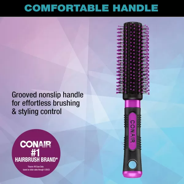 Conair Salon Results Professional Large Hot Curling Round Hair Brush with Nylon Bristles and Rubber-Grip Handle for Blow-Dry Styling , 1 Count