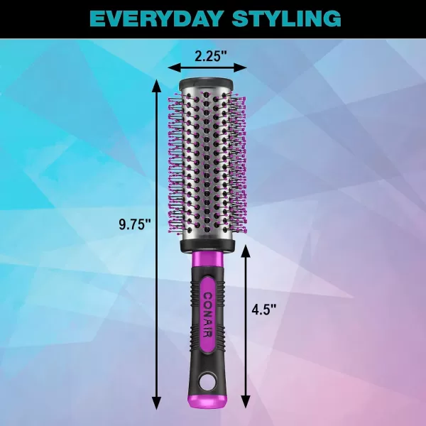 Conair Salon Results Professional Large Hot Curling Round Hair Brush with Nylon Bristles and Rubber-Grip Handle for Blow-Dry Styling , 1 Count