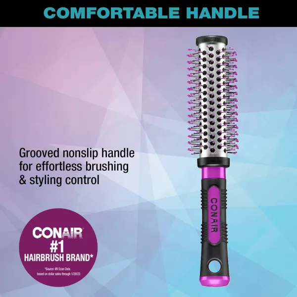 Conair Salon Results Professional Large Hot Curling Round Hair Brush with Nylon Bristles and Rubber-Grip Handle for Blow-Dry Styling , 1 Count