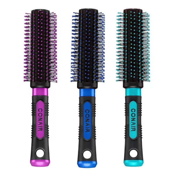 Conair Salon Results Professional Large Hot Curling Round Hair Brush with Nylon Bristles and Rubber-Grip Handle for Blow-Dry Styling , 1 Count