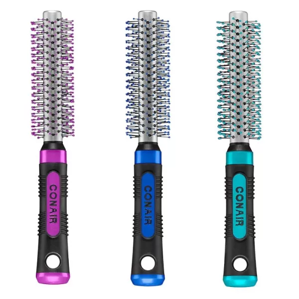 Conair Salon Results Professional Large Hot Curling Round Hair Brush with Nylon Bristles and Rubber-Grip Handle for Blow-Dry Styling , 1 Count