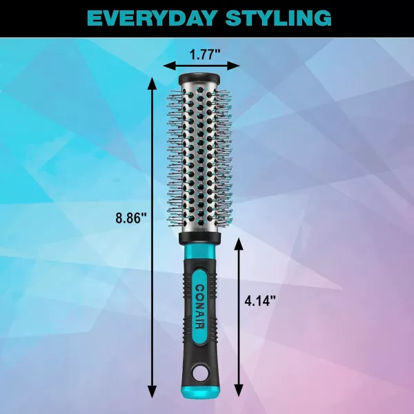 Conair Salon Results Professional Large Hot Curling Round Hair Brush with Nylon Bristles and Rubber-Grip Handle for Blow-Dry Styling , 1 Count