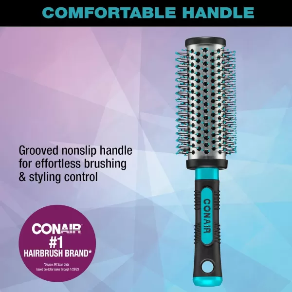 Conair Salon Results Professional Large Hot Curling Round Hair Brush with Nylon Bristles and Rubber-Grip Handle for Blow-Dry Styling , 1 Count