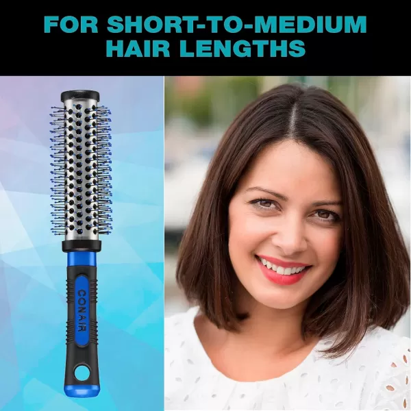 Conair Salon Results Professional Large Hot Curling Round Hair Brush with Nylon Bristles and Rubber-Grip Handle for Blow-Dry Styling , 1 Count