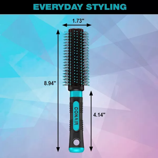 Conair Salon Results Professional Large Hot Curling Round Hair Brush with Nylon Bristles and Rubber-Grip Handle for Blow-Dry Styling , 1 Count