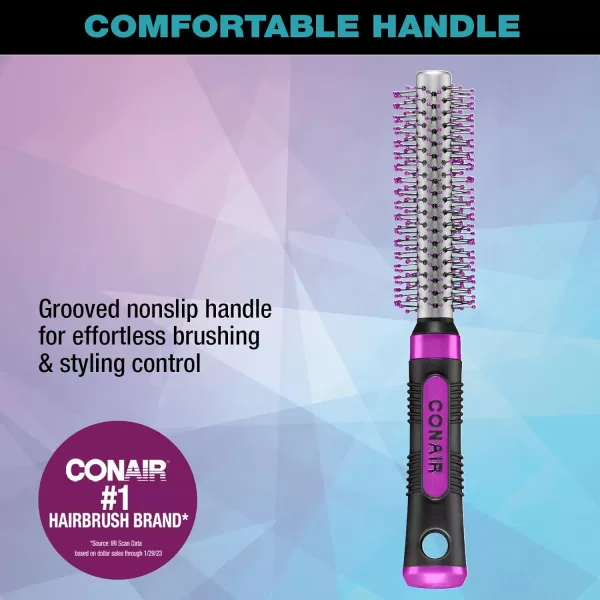 Conair Salon Results Professional Large Hot Curling Round Hair Brush with Nylon Bristles and Rubber-Grip Handle for Blow-Dry Styling , 1 Count