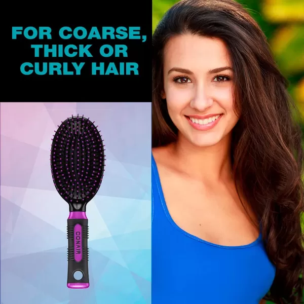 Conair Salon Results Professional Large Hot Curling Round Hair Brush with Nylon Bristles and Rubber-Grip Handle for Blow-Dry Styling , 1 Count
