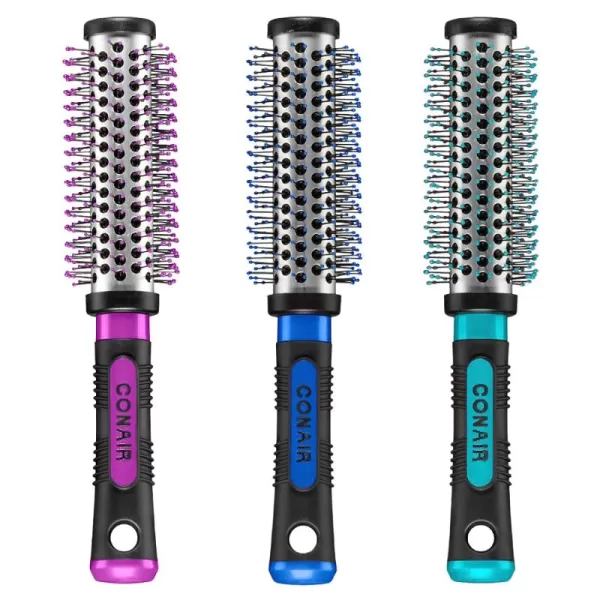 Conair Salon Results Professional Large Hot Curling Round Hair Brush with Nylon Bristles and Rubber-Grip Handle for Blow-Dry Styling , 1 Count