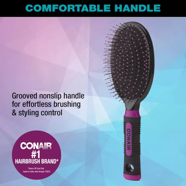 Conair Salon Results Professional Large Hot Curling Round Hair Brush with Nylon Bristles and Rubber-Grip Handle for Blow-Dry Styling , 1 Count
