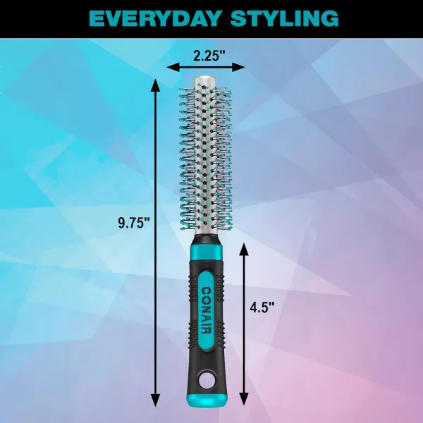 Conair Salon Results Professional Large Hot Curling Round Hair Brush with Nylon Bristles and Rubber-Grip Handle for Blow-Dry Styling , 1 Count
