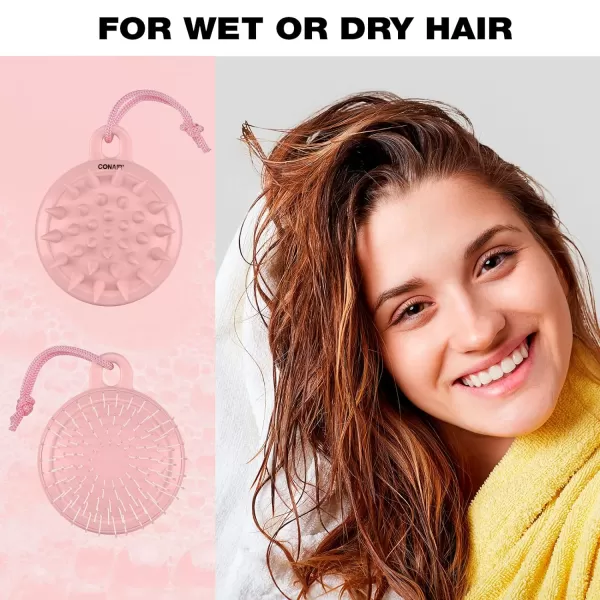 Conair Scalp Massager and Detangling Brush, Ideal for Use on Wet Hair, Clear Light Blue, 1 Count