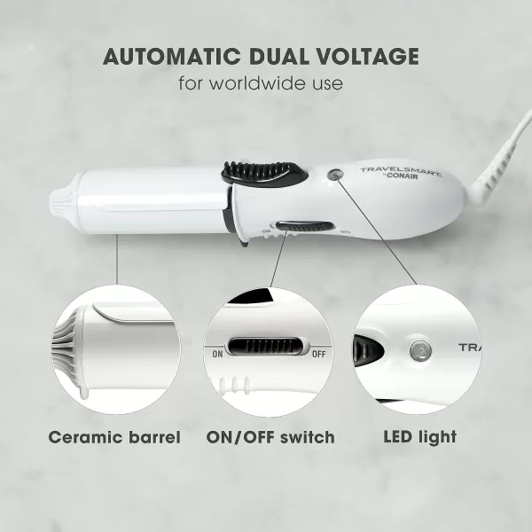 Conair Travel Hair Dryer, Mini Hair Dryer, 1200-Watt Ceramic Travel Blow Dryer in White by Travel Smart, White)