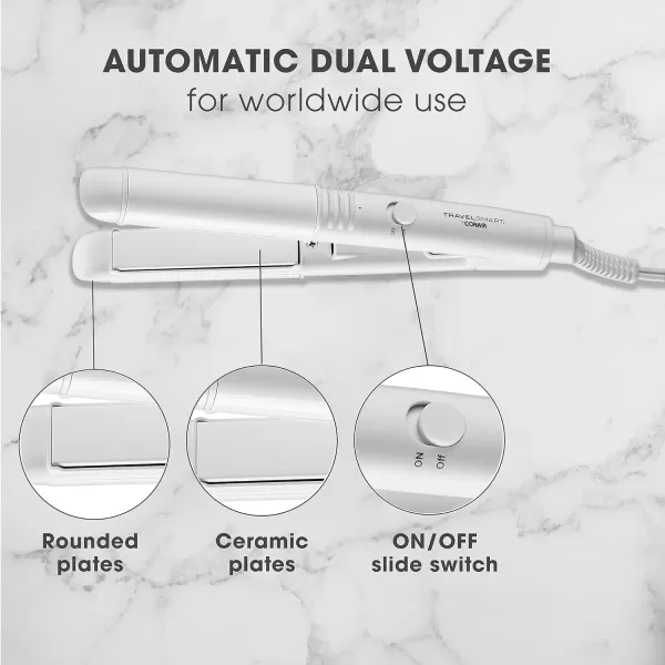 Conair Travel Hair Dryer, Mini Hair Dryer, 1200-Watt Ceramic Travel Blow Dryer in White by Travel Smart, White)
