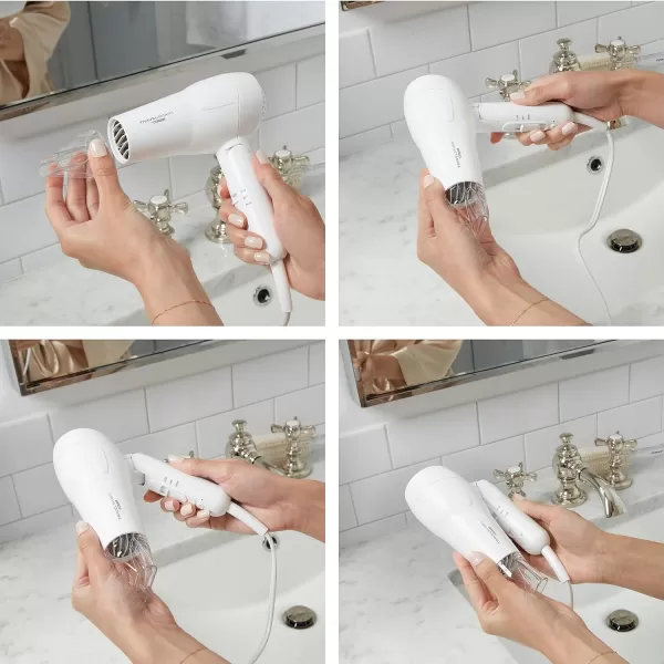 Conair Travel Hair Dryer, Mini Hair Dryer, 1200-Watt Ceramic Travel Blow Dryer in White by Travel Smart, White)