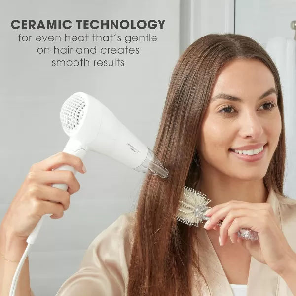 Conair Travel Hair Dryer, Mini Hair Dryer, 1200-Watt Ceramic Travel Blow Dryer in White by Travel Smart, White)
