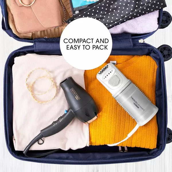 Conair Travel Steamer for Clothes, Mini Garment Steamer, Fabric Steamer in White by Travel Smart