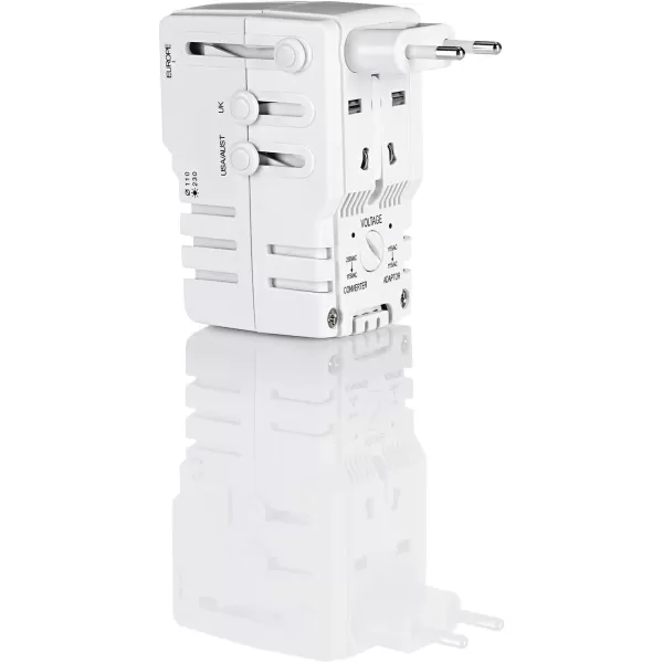 Conair Universal Travel Adapter with USB, European Plug Adapter with Surge Protection, All-in-One Travel Adapter Worldwide