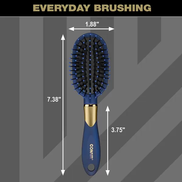 Conair Velvet Touch Hairbrush for Thick Hair, Detangler Brush with Nylon Bristles, Color May Vary, 1 Count