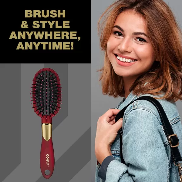 Conair Velvet Touch Hairbrush for Thick Hair, Detangler Brush with Nylon Bristles, Color May Vary, 1 Count