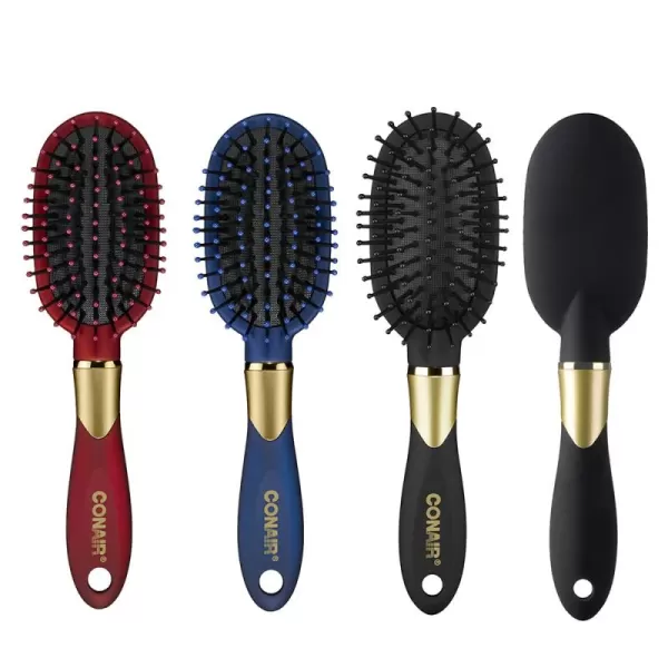 Conair Velvet Touch Hairbrush for Thick Hair, Detangler Brush with Nylon Bristles, Color May Vary, 1 Count
