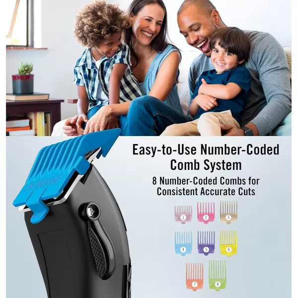 ConairMAN Number Cut, Cord/Cordless Men’s Hair Clippers and Trimmers Set, Includes Barber Comb and Scissors, Cleaning Brush, Oil, Blade Guard and Deluxe Storage Case, At-Home Clipper Kit, Rechargeable