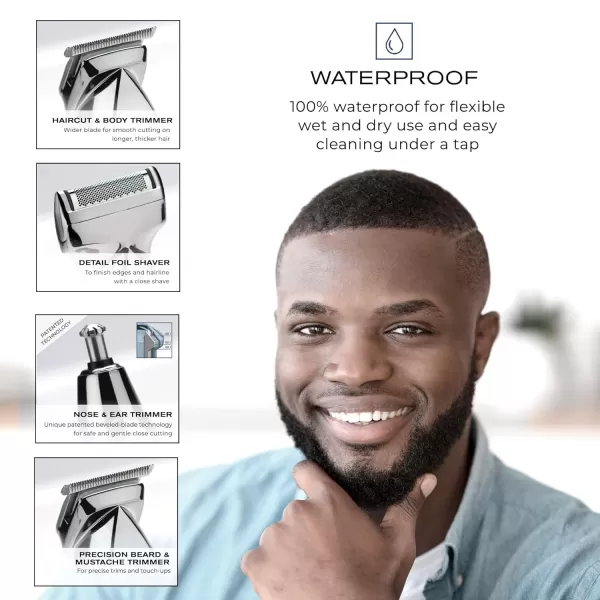 ConairMAN Ultimate Trim Precision All-in-One Beard Trimmer for Men, for Body, Face, Ear and Nose Hair Trimmer, 18 piece Men's Grooming Kit, Cordless/Rechargeable