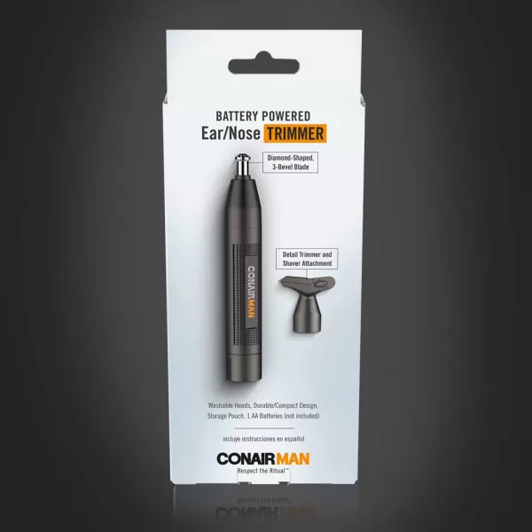 ConairMan Nose Hair Trimmer for Men, For Nose, Ear, and Eyebrows, Patent 360 Bevel Blade for No Pull, No Snag Trimming Experience, Cordless Trimmer 5 piece Set with Professional Metal Handle