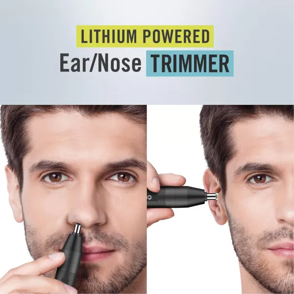 ConairMan Nose Hair Trimmer for Men, For Nose, Ear, and Eyebrows, Patent 360 Bevel Blade for No Pull, No Snag Trimming Experience, Cordless Trimmer 5 piece Set with Professional Metal Handle