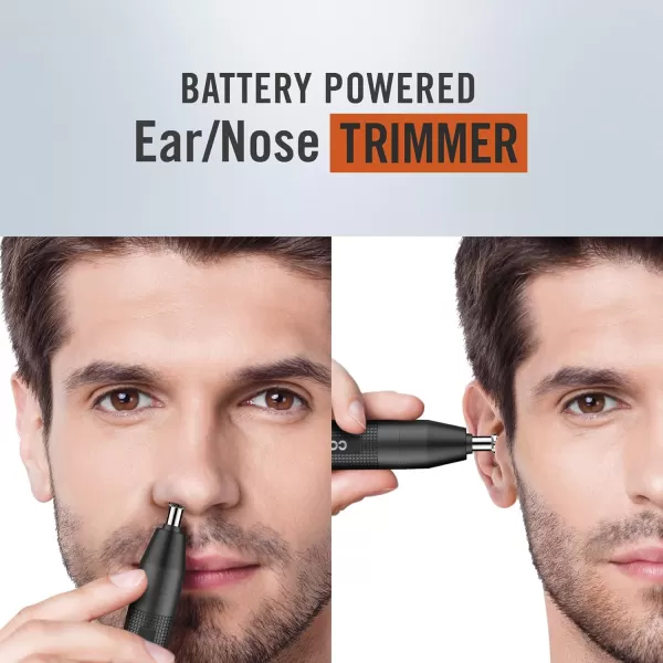 ConairMan Nose Hair Trimmer for Men, For Nose, Ear, and Eyebrows, Patent 360 Bevel Blade for No Pull, No Snag Trimming Experience, Cordless Trimmer 5 piece Set with Professional Metal Handle
