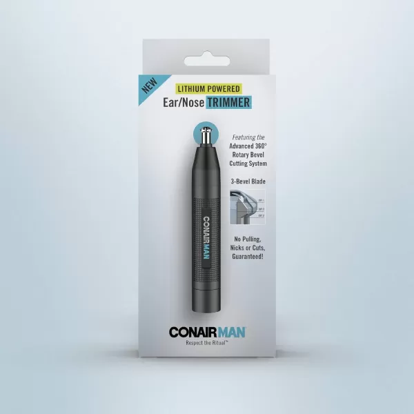 ConairMan Nose Hair Trimmer for Men, For Nose, Ear, and Eyebrows, Patent 360 Bevel Blade for No Pull, No Snag Trimming Experience, Cordless Trimmer 5 piece Set with Professional Metal Handle