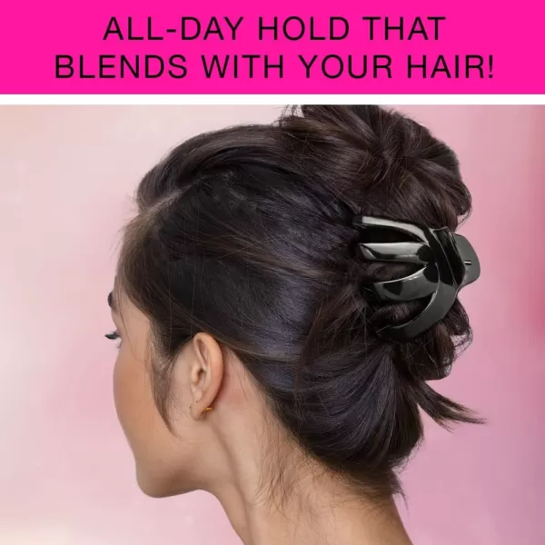 Scunci by Conair No-Slip Grip All Day Hold, Magic Hinge, Claw Hair Clip, Brown and Black, Packaging May Vary 
