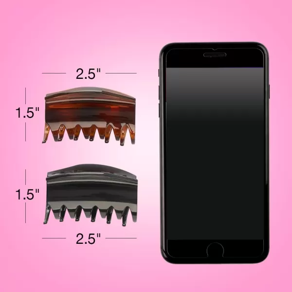 Scunci by Conair No-Slip Grip All Day Hold, Magic Hinge, Claw Hair Clip, Brown and Black, Packaging May Vary 