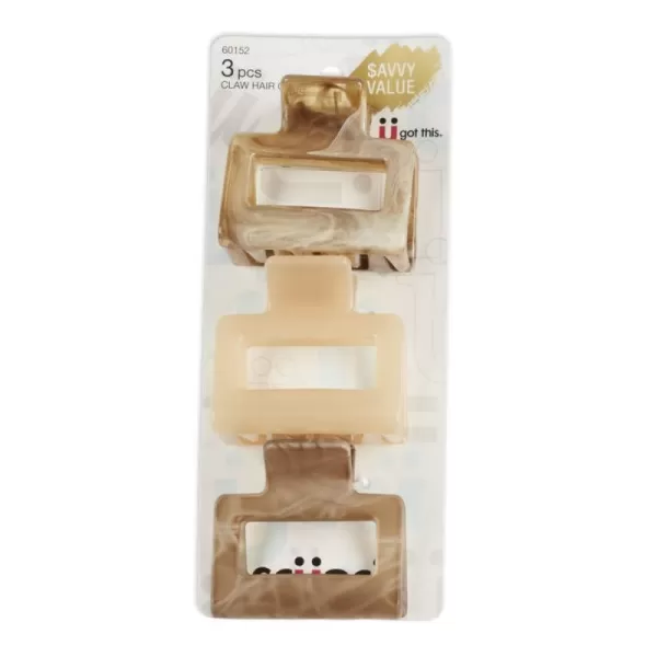 Scunci by Conair No-Slip Grip All Day Hold, Magic Hinge, Claw Hair Clip, Brown and Black, Packaging May Vary 