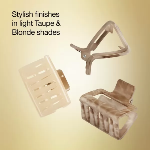 Scunci by Conair No-Slip Grip All Day Hold, Magic Hinge, Claw Hair Clip, Brown and Black, Packaging May Vary 
