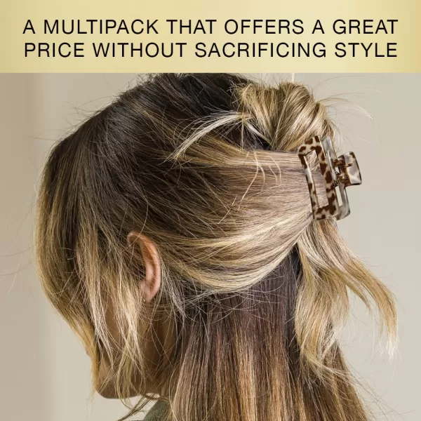 Scunci by Conair No-Slip Grip All Day Hold, Magic Hinge, Claw Hair Clip, Brown and Black, Packaging May Vary 