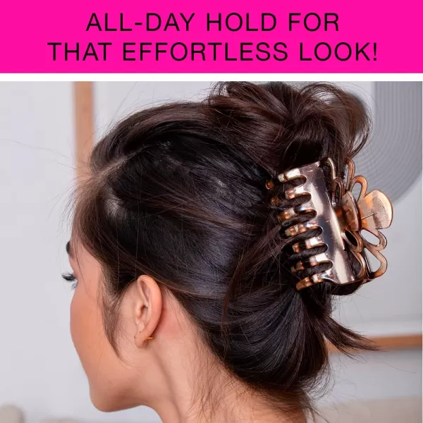 Scunci by Conair No-Slip Grip All Day Hold, Magic Hinge, Claw Hair Clip, Brown and Black, Packaging May Vary 