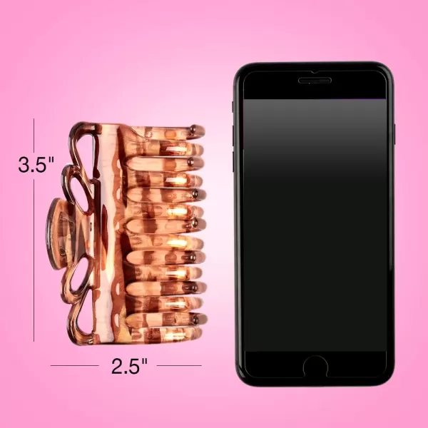 Scunci by Conair No-Slip Grip All Day Hold, Magic Hinge, Claw Hair Clip, Brown and Black, Packaging May Vary 
